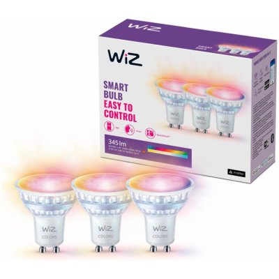 WiZ SET 3x LED skleněná žárovka GU10 4,7W 400lm 2200-6500K RGB IP20, stmívatelná – Zboží Živě
