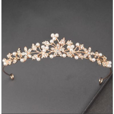 B-Top svatební korunka s květinovým motivem a perlami stříbrná – Hledejceny.cz
