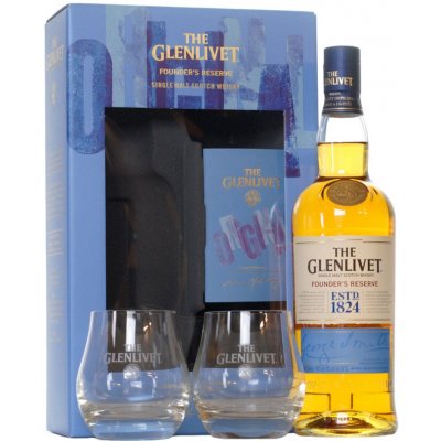 Glenlivet Founders Reserve 40% 0,7 l (dárkové balení 2 sklenice) – Zbozi.Blesk.cz