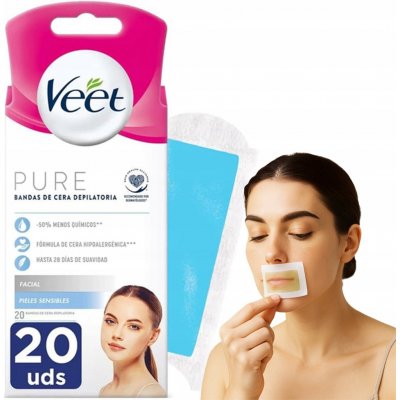 Veet Pure DEPILAČNÍ PÁSKY NA OBLIČEJ pro citlivou pleť 40 ks – Hledejceny.cz