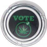 WeedShop Střední skleněný popelník konopný design Popelnik vote – Zboží Dáma