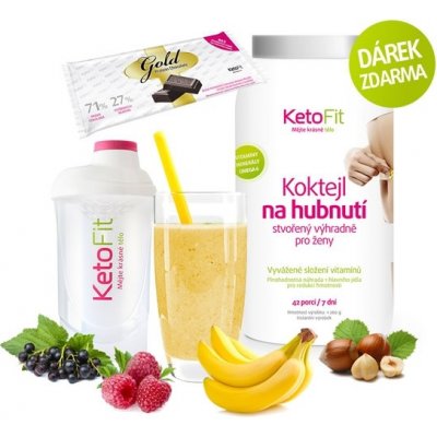 KetoFit Proteinový koktejl 1260 g, 50 porcí – Zboží Dáma