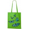 Nákupní taška a košík Plátěná taška Motýli Jablková zelená
