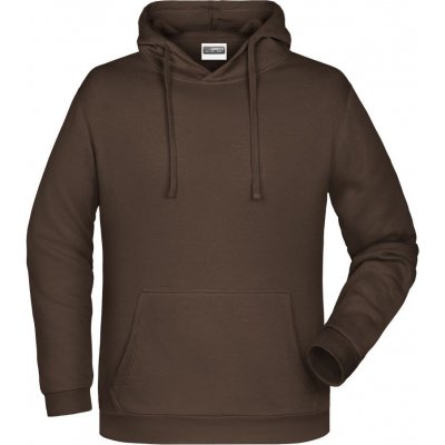 JAMES & NICHOLSON mikina s kapucí Basic Hoody Hnědá