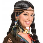 Folat ČELENKA indiánská s peřím a korálky – Zboží Mobilmania