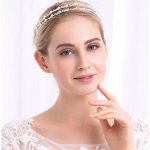 B-TOP Dámská perlová čelenka do vlasů s kamínky LEAF – Zboží Dáma