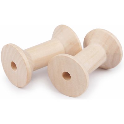 Dřevěná cívka 30x48 mm Varianta: 1 (3x4,8 cm) přírodní sv., Balení: 5 ks – Zboží Mobilmania