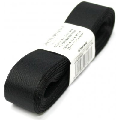 Stuha Dobruška Stuha taftová 25mm bal. 10m - více barev stuha: 900 černá – Zboží Dáma