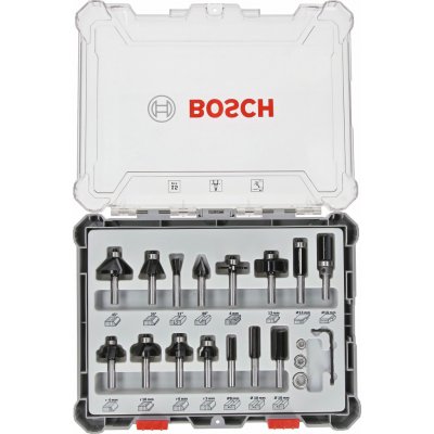 BOSCH 2607017472 / Smíšená sada tvarových fréz s vřetenem 8 mm / 15 ks (2607017472) – Zboží Dáma