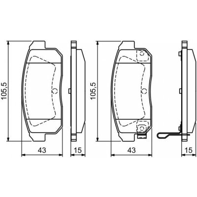 Sada brzdových destiček, kotoučová brzda BOSCH 0 986 494 223 (0986494223)