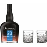 Rum Dictador 20y 40% 0,7 l (dárkové balení 2 sklenice)