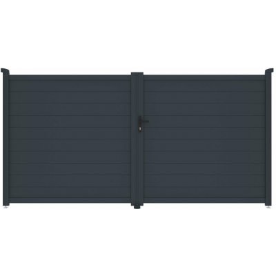 Brána G21 Orlando 350x173 cm dvoukřídlá, antracitová – Hledejceny.cz
