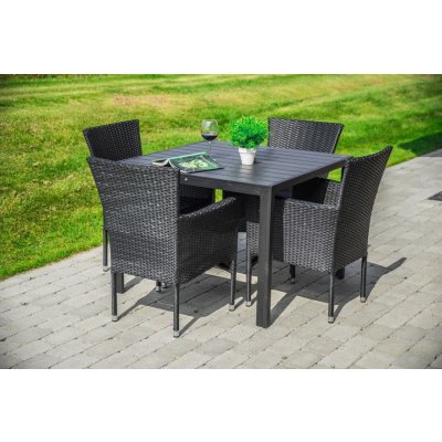 Nábytek Texim Set Viking M + 4x černé křeslo BALI antracit – Hledejceny.cz