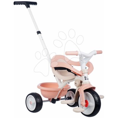 Smoby s volnoběhem Be Move Comfort Tricycle Pinks nastavitelnou vodicí rukojetí a ochrannou hrazdou s tichými EVA kolečky růžová – Zboží Dáma