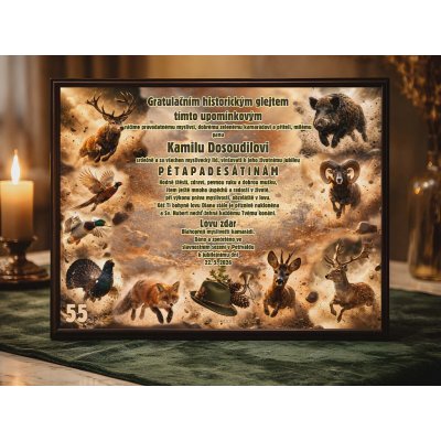 Cedulky sport hobby Dárek pro myslivce_muže_55_HL 30x23 – Hledejceny.cz