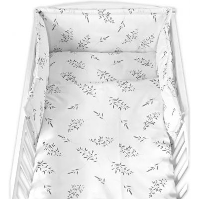 Baby Nellys 3-dílná sada mantinel a povlečení Louka bílá 120 x 90 cm – Zboží Dáma