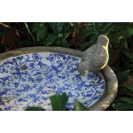 Esschert Design Ptačí koupel krmítko modrobílá keramika AGED CERAMIC 34 cm – Zboží Dáma