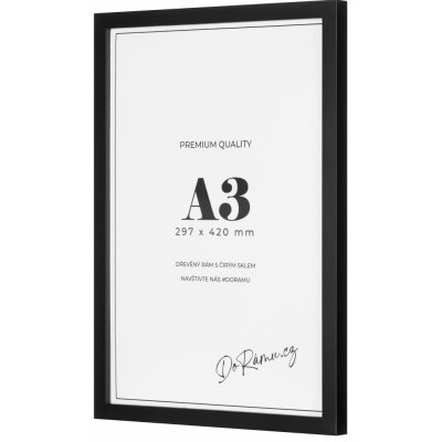 Fotorámeček 30 x 42 cm, formát A3, dřevo, černý, Dorámu.cz – Zboží Živě