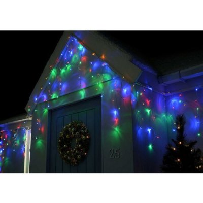 SPRINGOS LED krápníky 10,5 m 200 LED IP44 8 světelných módů multicolor