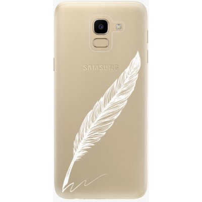 Pouzdro iSaprio - Writing By Feather Samsung Galaxy J6 bílé