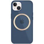 Pouzdro AppleKing lesklé transparentní s MagSafe iPhone 14 - tmavě modré – Zboží Mobilmania