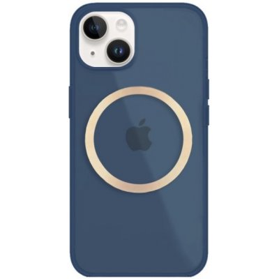 Pouzdro AppleKing lesklé transparentní s MagSafe iPhone 14 - tmavě modré – Zboží Mobilmania