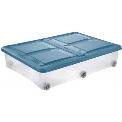 Tontarelli box s víkem Stockbox 61 l transparentní modrá – Zboží Mobilmania