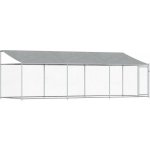 vidaXL Klec pro psy se střechou a dvířky šedá 600 x 200 x 200 cm – Zboží Dáma
