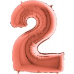 číslice 2 rose gold 102 cm – Zboží Dáma