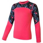 Sensor Merino Impress Set dětský triko dl.rukáv + spodky magenta/floral – Zboží Mobilmania