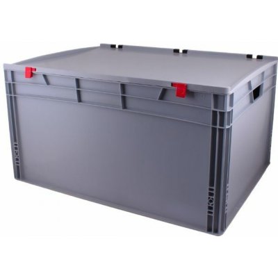 Tavobal 400340 Euro přepravka s víkem 800 x 600 x 420 mm, šedá – Zboží Dáma