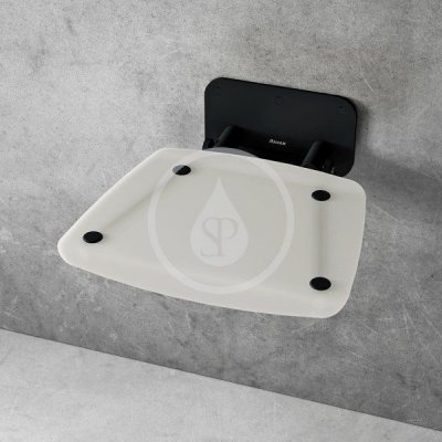 Ravak Ovo B II - Sprchové sedátko Opal/Black, 360 x 360 mm, černá/průsvitně bílá, B8F0000060 – Zboží Mobilmania