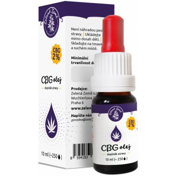 Zelená Země CBG konopný olej 2% 10 ml