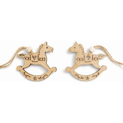 DECOLED Dřevěná vánoční ozdoba kůň houpací 7 cm, závěsná, balení 2 ks – Hledejceny.cz