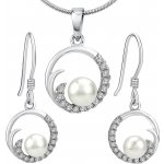 SILVEGO VIVA stříbrná perlová souprava šperků přívěsek a náušnice JJJS0949 – Sleviste.cz