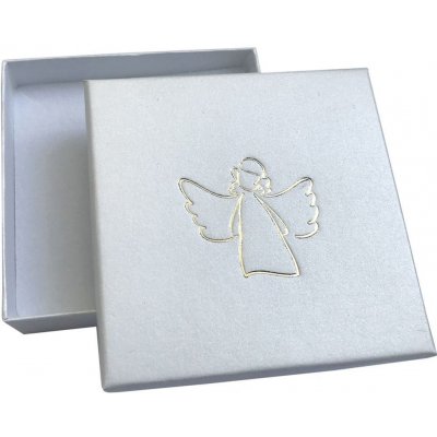 Šperky4U Bílá dárková krabička na soupravu zlatý anděl KR0305-GD – Zboží Mobilmania