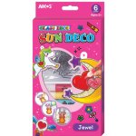 Amos Barvy na sklo sada 6 barev 10,5 ml + 6 sklíček JEDNOROŽEC 6411 – Zboží Mobilmania