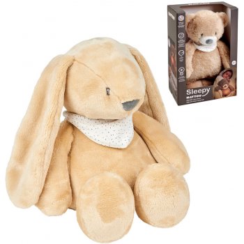 Nattou usínaček plyšový hudební se světýlkem a senzorem pláče 4v1 Sleepy Bunny Pale Brown