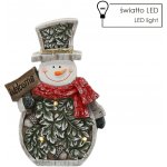 Pro-Tech shop Vánoční figurka sněhulák s lístky LED 25,5x9,5x37,5cm 69856 – Hledejceny.cz