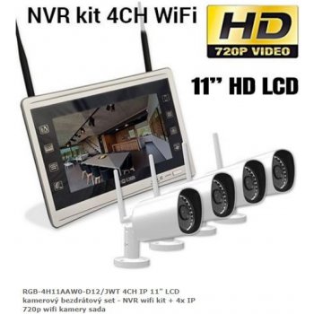 RGB.vision RGB-4H11AAW0-D12/JWT 4CH IP 11" LCD kamerový bezdrátový set - NVR wifi kit + 4x IP 720p wifi kamery sada