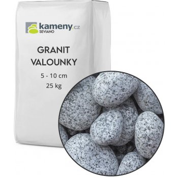 Okrasné kameny Granit valounky Vyberte si balení: 25 kg, Vyberte si velikostní frakci: 5 - 10 cm