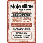 Plechová cedule Moje dílna moje pravidla 20x30 cm – Zboží Mobilmania