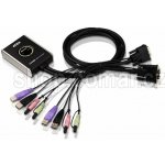 Aten CS-682 DataSwitch elektronický 2:1 (kláv.,DVI,myš,audio) USB, 1,2m kabely – Zboží Živě