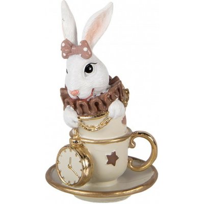 Clayre & Eef Dekorace bílý králík v šálku - 8*8*14 cm – Hledejceny.cz