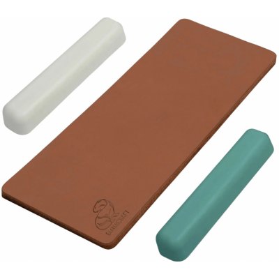 Beavercraft Leather Strop for Honing with two Polishing Compounds Green, White – Zboží Mobilmania