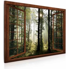 Malvis Okno v ranním lese 120x80 cm