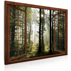 Malvis Okno v ranním lese 120x80 cm