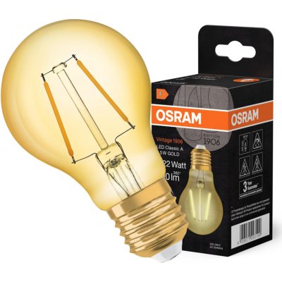 Osram A60 E27 2,5W = 22W 220 lm 2400K teplá bílá Vintage 1906 – Hledejceny.cz