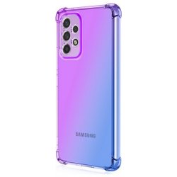 Pouzdro TopQ Samsung A33 5G silikon Shock duhový fialovo-modrý