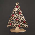 AMADEA Dekorace vánoční strom na podstavci s koulemi 102 x 79 cm – Zboží Mobilmania